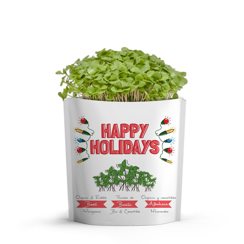 Happy Holidays Card | Basil Microgreens